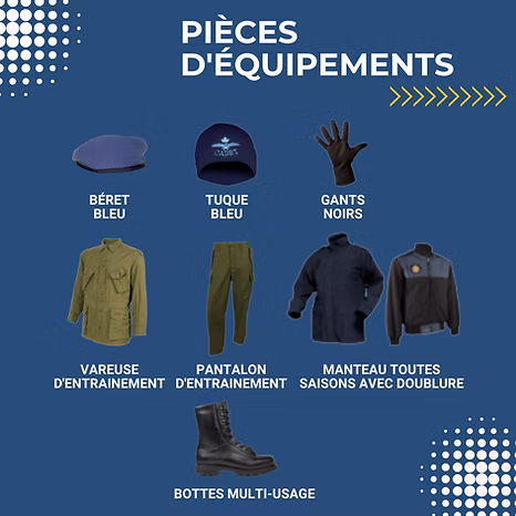 Pièces d’équipement du Programme des cadets