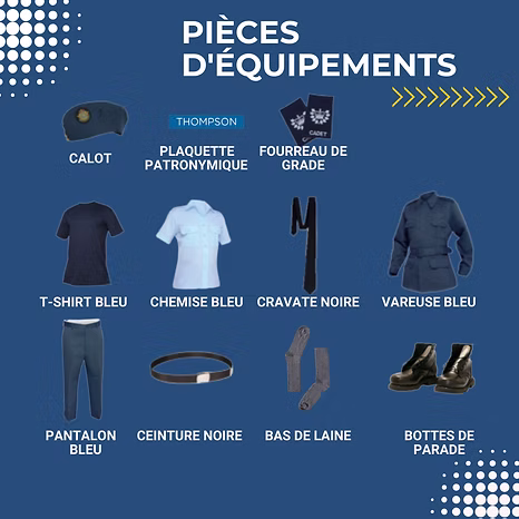 Pièces d’équipement du Programme des cadets