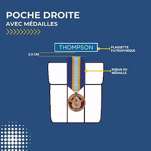Poche droite avec médaille